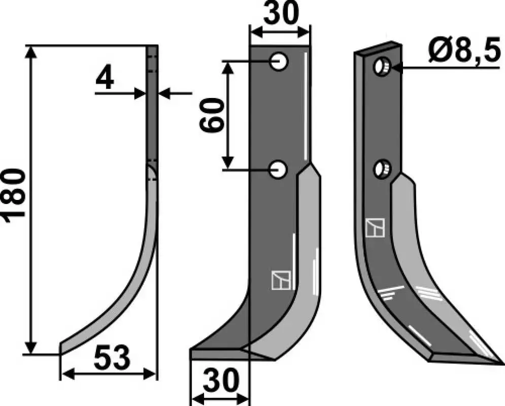 Fräsmesser 180x30mm, links
